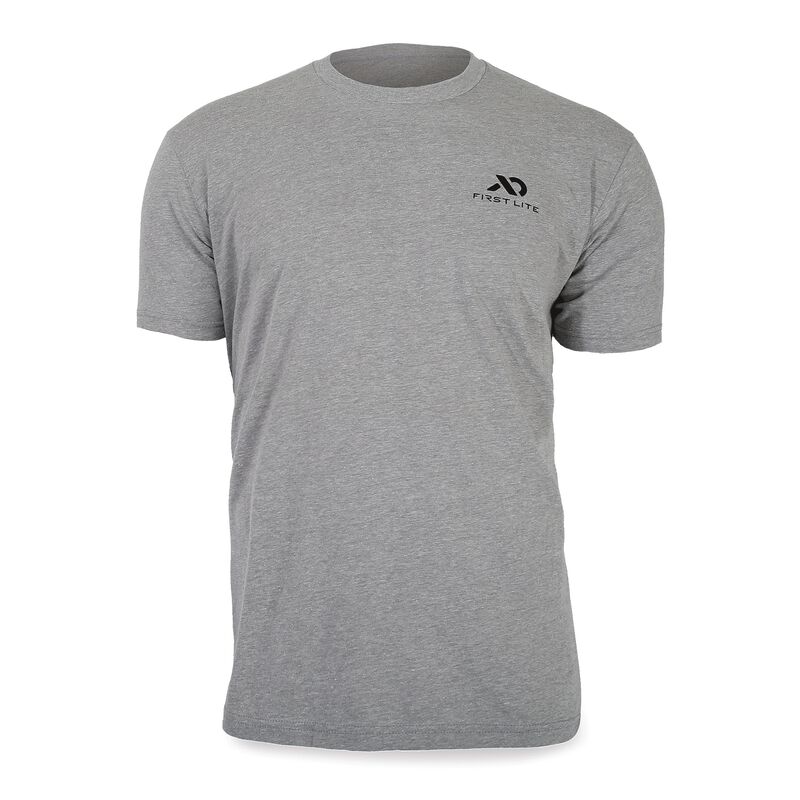 First Lite Men's Logo T-Shirt Short Sleeve Cotton Gray/Black Small